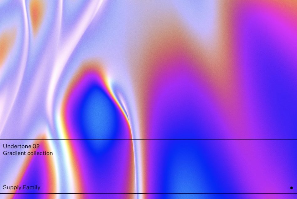 Smooth purple, pink, orange gradient with luminous wave patterns throughout