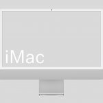 Front view of a minimalist desktop computer mockup with a blank screen for templates, isolated on a gray background.