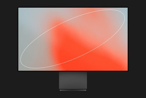 Modern abstract computer monitor mockup with gradient design, ideal for website background presentations or digital art showcase.