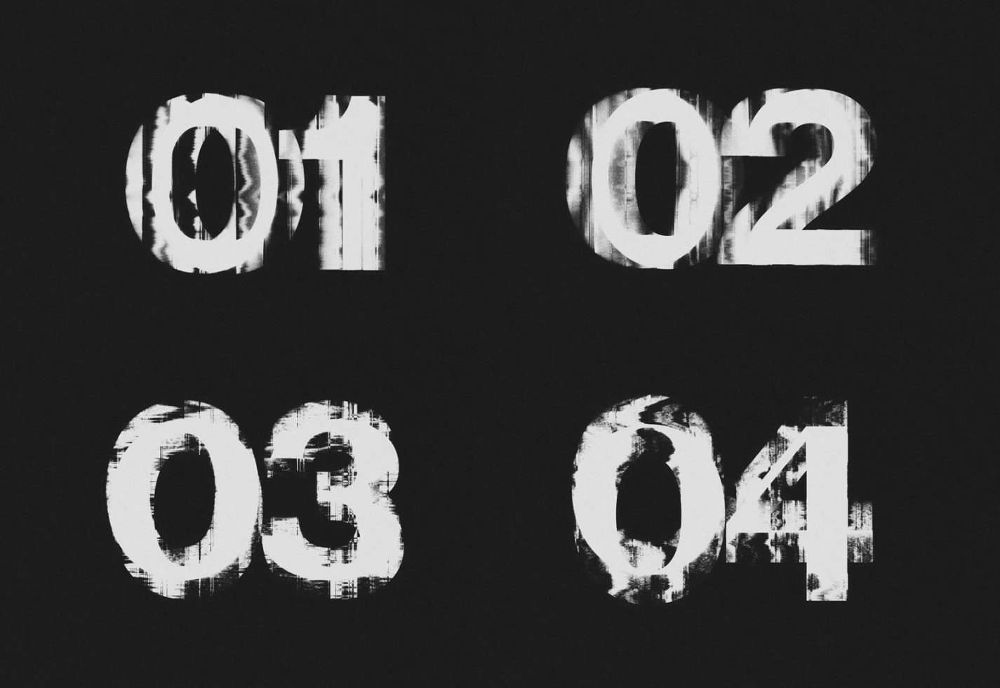 Grungy distressed numbers font design, ideal for unique typography, graphic prints, and digital assets for designers.