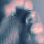 Artistic blur effect portrait of a person with closed eyes in cool tones, ideal for graphics, visual effects, and creative design projects.