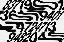 Mixed serif numbers stacked densely with distressed texture throughout