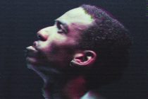 Pixelated side profile portrait with cyan magenta color distortion effect