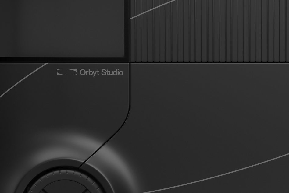 Close up of bus side panel showing texture detail with branding