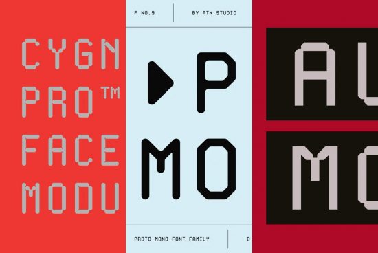 Modern font design showcase featuring bold, geometric typeface ideal for designers seeking minimalist fonts for digital projects.