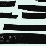 Black brush stroke textures pack for graphic design, titled REDACTIONS 01, featuring 13 high-resolution files, useful for creating digital mockups.