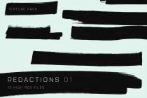 Redactions texture pack with rough charcoal strokes on mint