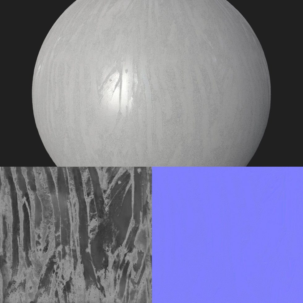 3D texture sphere with a detailed marble surface on top and corresponding flat surface textures below, ideal for mockups and graphic design.