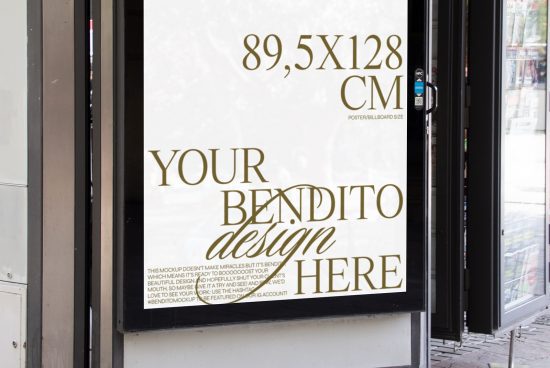 Outdoor advertisement mockup on a storefront with editable design space for posters or billboards, perfect for graphic designers' presentations.