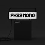 Modern minimalistic font showcase on LED display stand, with a black background perfect for designers looking for font mockups.