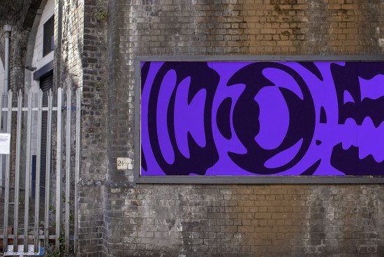Urban street art mockup featuring vivid purple graffiti on a wall, ideal for presenting designs in a realistic setting to creative professionals.