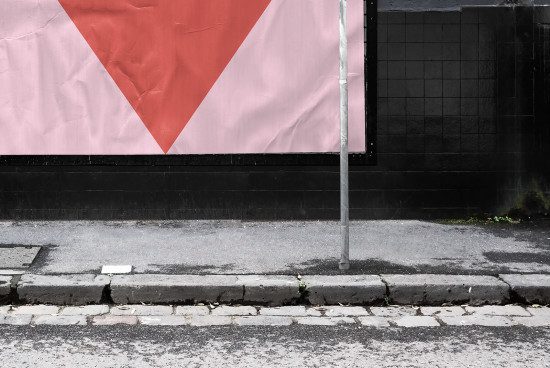 Urban street wall with torn posters for texture graphic design mockup, grunge city background, creative assets for designers