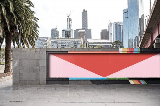 Urban billboard mockup for advertising in a city environment with buildings in the background, suitable for graphic designers.