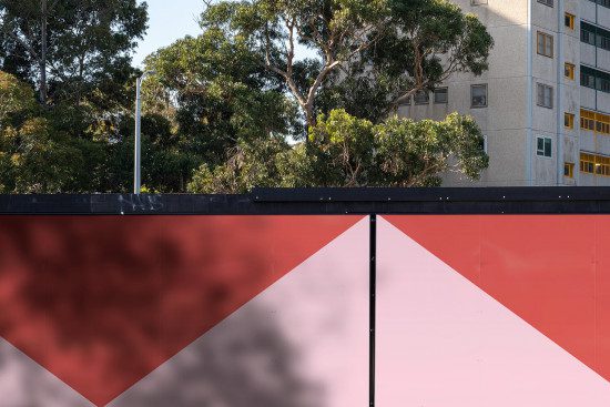 Urban street wall mockup with shadows, red and pink textures for graphic designs and advertising presentations. Perfect for background templates.
