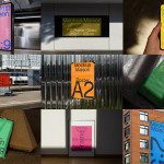 Collage of various Mockup Maison branding mockups including digital displays, posters, and a tote bag in real-world settings for designers.