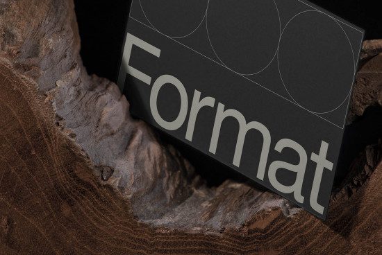 Elegant business card mockup with a modern font, contrasting textures of paper and wood, ideal for showcasing design professional branding materials.