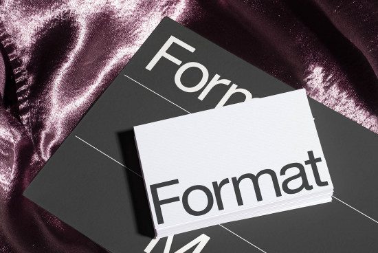 Elegant business card mockup on velvet and grey background for presentation design.