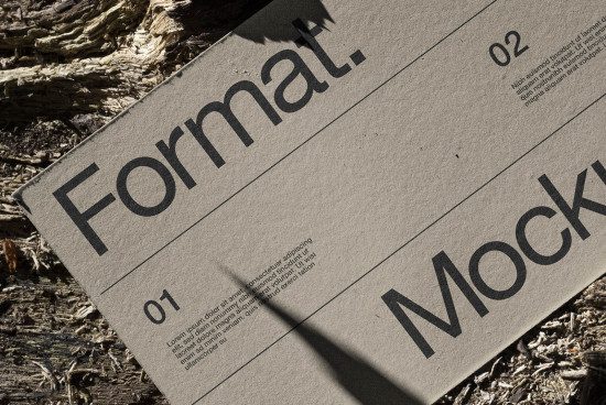 Printed paper mockup with shadow overlay, realistic texture detail for designers, showcasing typography and layout design elements.