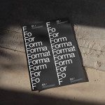 Font design showcase on posters with progressive typography scale on concrete background, for graphic designers and typographers.