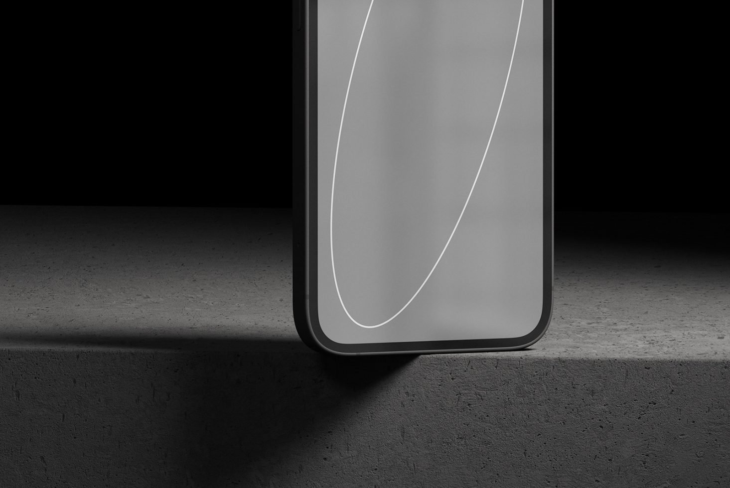 Modern smartphone mockup on a textured surface, minimalist style, ideal for app design presentations and web mockups for designers.