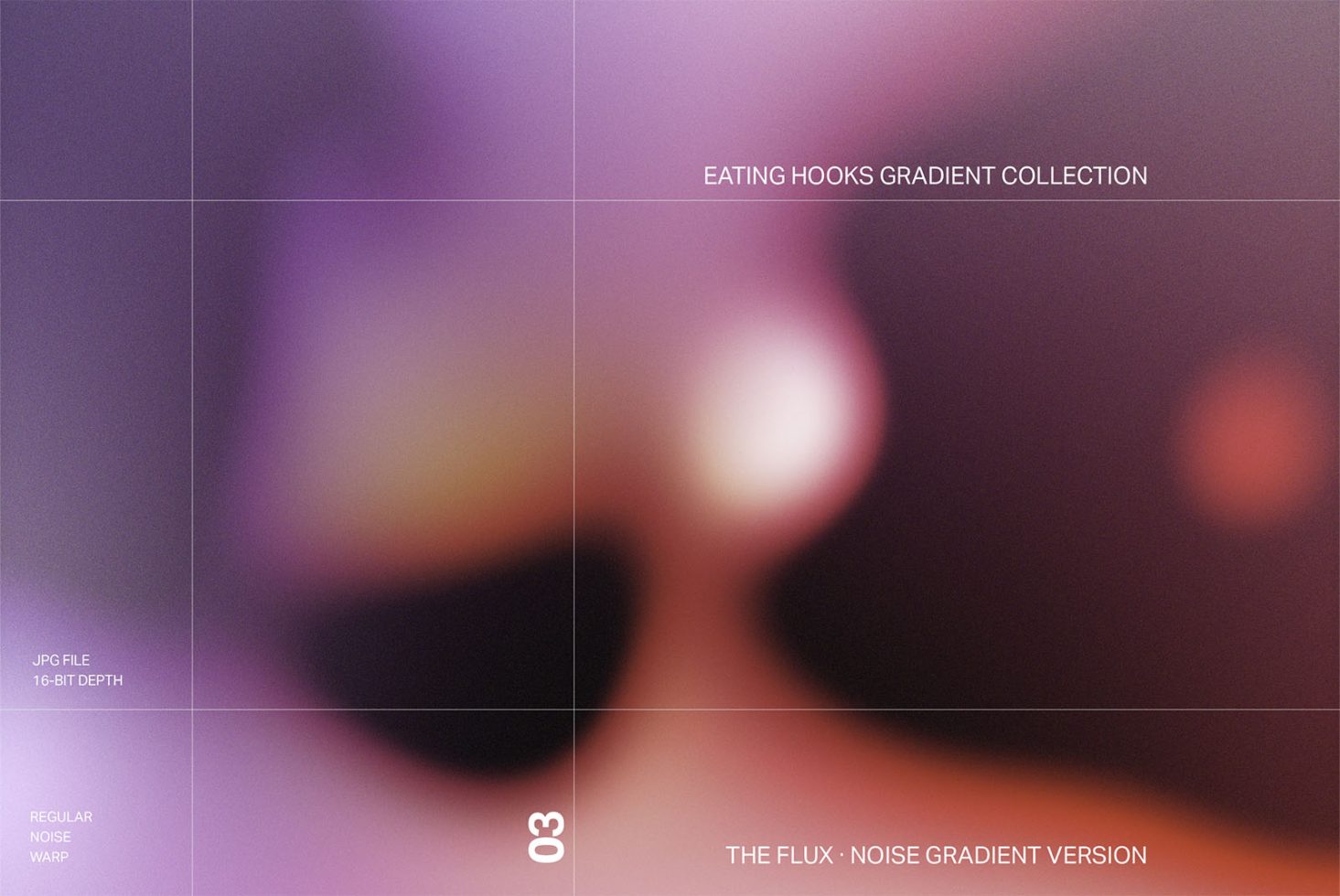 Eating Hooks Gradient Collection preview with noise and warp effects, 16-bit depth JPEG, for graphic design resources.