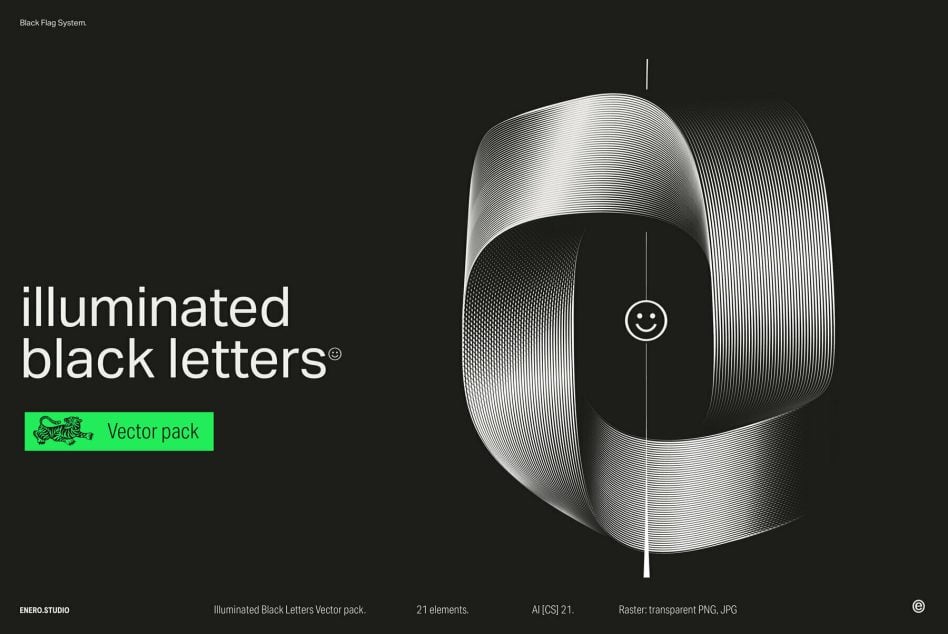 Glowing striped number 0 with smiley face inside dark circle