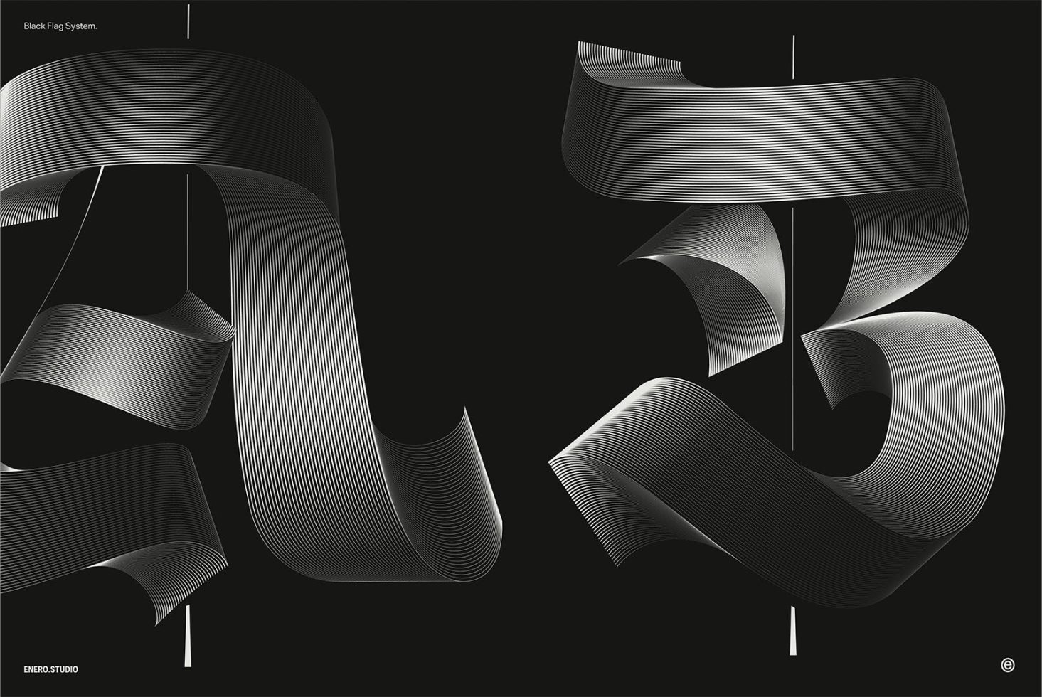 Abstract black and white ribbon design graphics with flowing lines and waves, perfect for backgrounds or layering in creative projects.