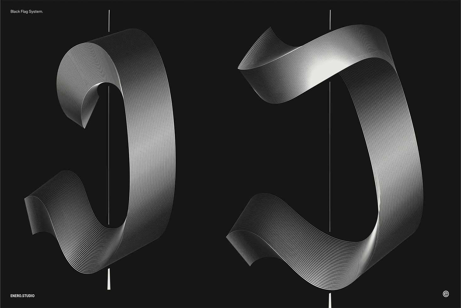 3D ribbon design elements in black and white for creative graphics, modern digital artwork for design projects, abstract flow shapes.