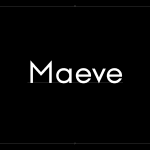 Elegant modern serif font design named Maeve displayed on a black background, perfect for graphic design, typography, and logo creation.