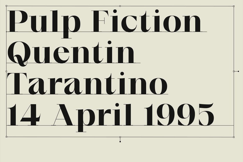 Pulp Fiction Quentin Tarantino 14 April 1995 serif text layout