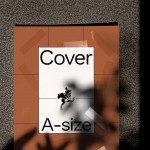 Magazine cover mockup design A-size with minimalist frog graphic casting shadow on textured background for presentations and portfolio showcases.