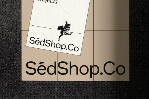 Paper mockup angled on textured background displaying logo design, ideal for brand presentation, graphic design assets.