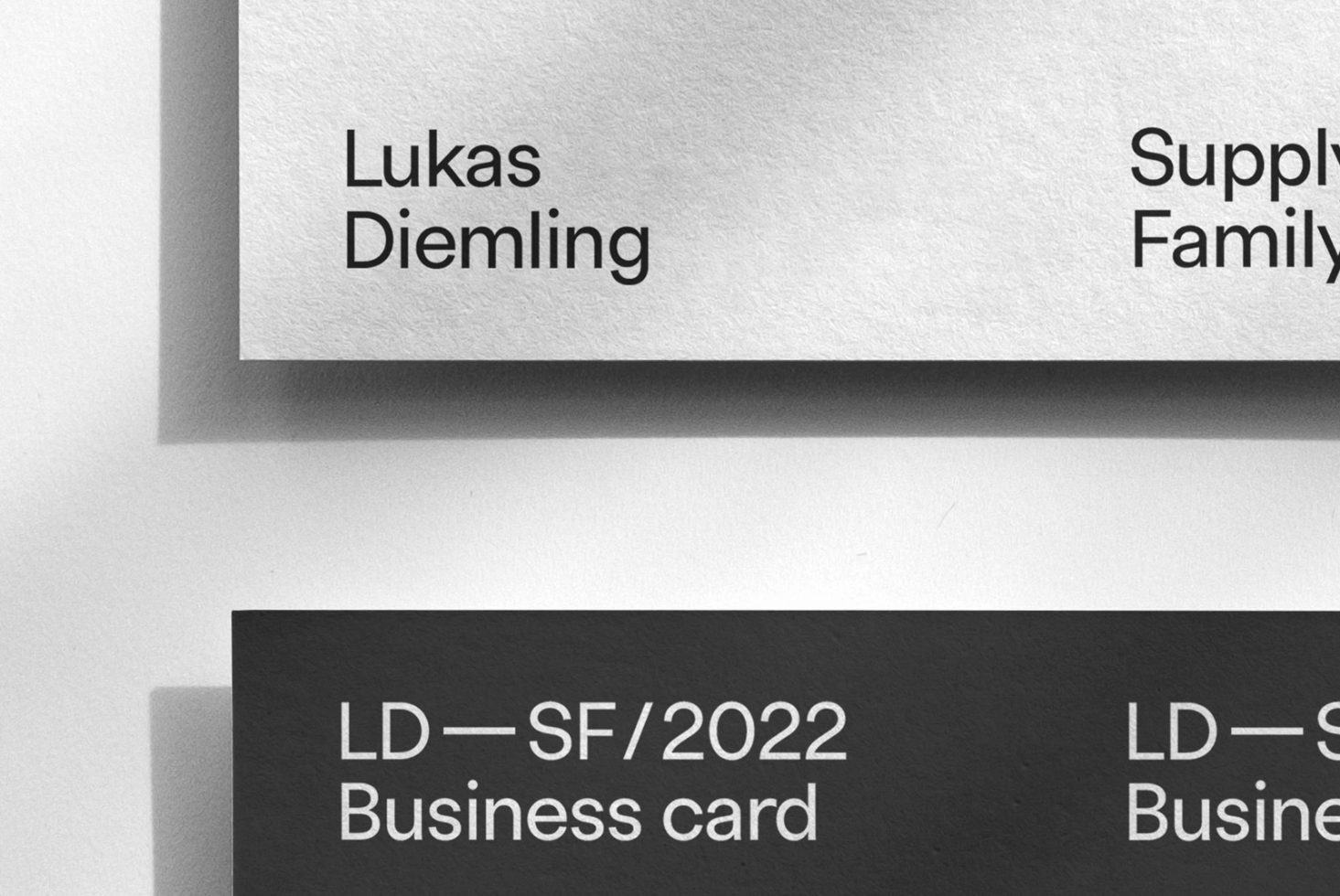 Minimalist business card template showcase with clean typography, ideal for designers looking to create elegant branding materials.