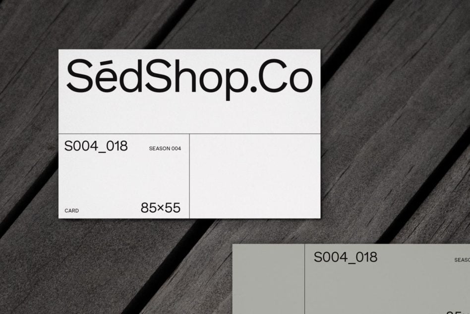 Multiple business card angles displaying s004_018 SedShop.Co design