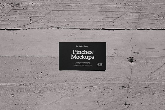 Business card mockup on textured wooden surface, ideal for realistic branding presentation, graphic design showcase in high-resolution.
