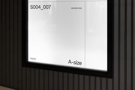 Minimalist poster mockup in a modern frame on a textured wall, ideal for presentation of designs, graphics, and artwork.