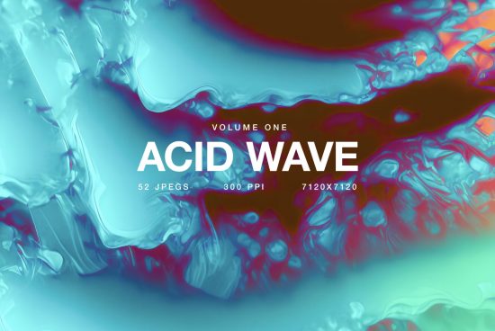 Vibrant Acid Wave graphics pack, 52 JPEGs, high-resolution 300 PPI for designers, ideal for templates and creative projects.