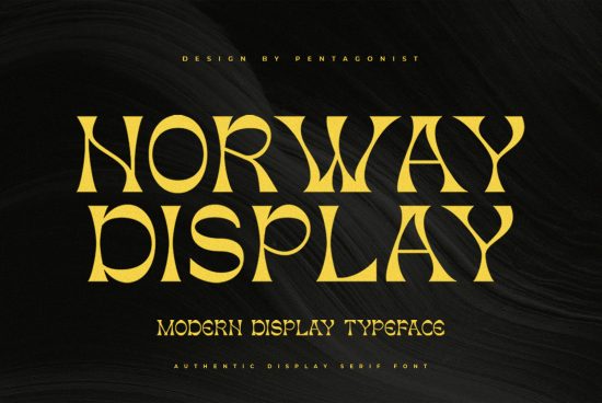 Modern Norway Display typeface preview with elegant serif font, ideal for graphic design, branding, and creative projects.