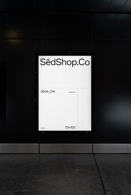 Modern poster mockup displayed in a minimalist setting with elegant typography, perfect for designers to showcase their work.