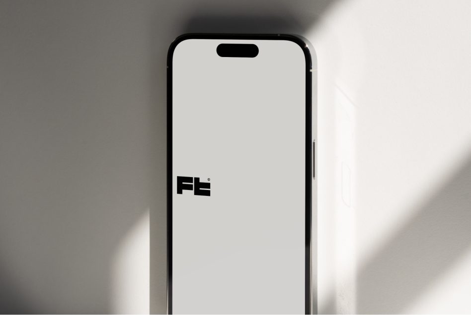 iPhone mockup in bright daylight with sharp shadow creating visual contrast