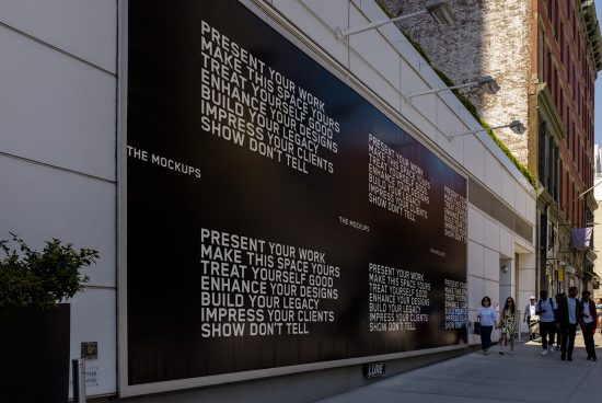 Outdoor billboard mockup displaying inspirational message for creatives in an urban setting, suitable for design presentations and ads.