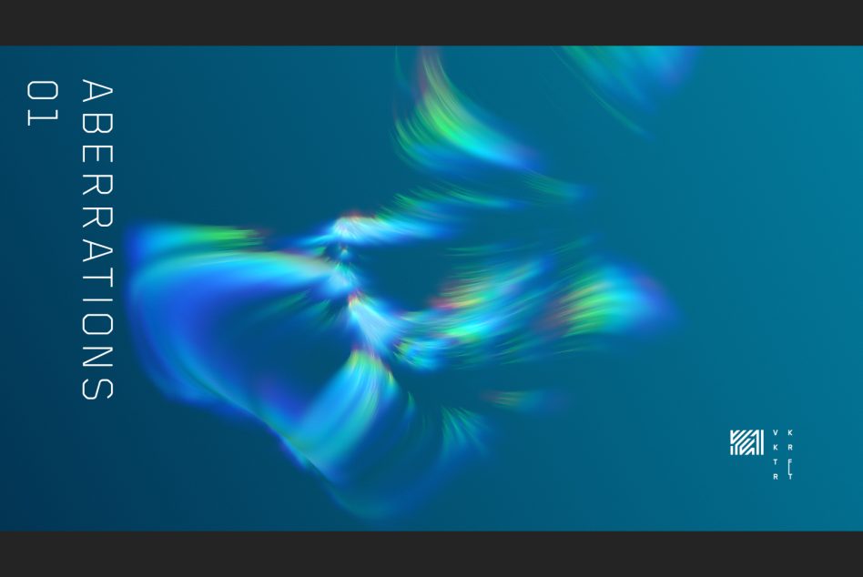 Vibrant abstract digital art for background design, featuring blue and green light aberrations, suitable for graphics category in digital assets.