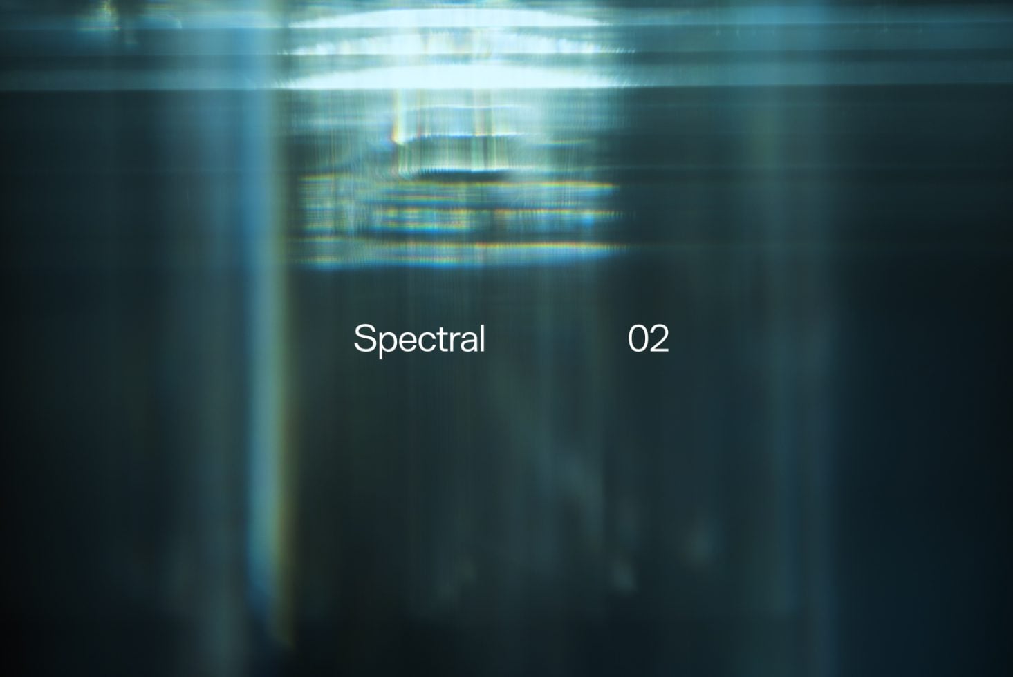 Glitch effect with horizontal light streaks in blue, yellow, white tones