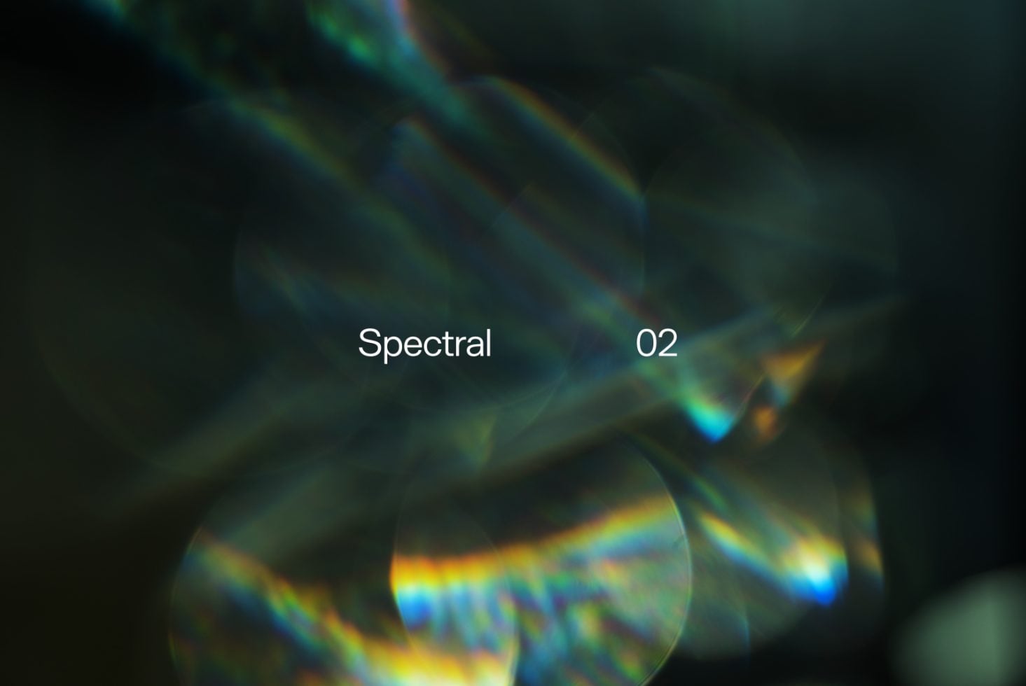 Soft-focused prism refractions creating rainbow light streaks on dark surface