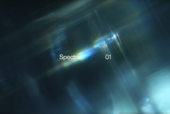 Abstract blue light lens flare effect graphic titled Spectral 01, ideal for designers requiring high-quality background or overlay textures.