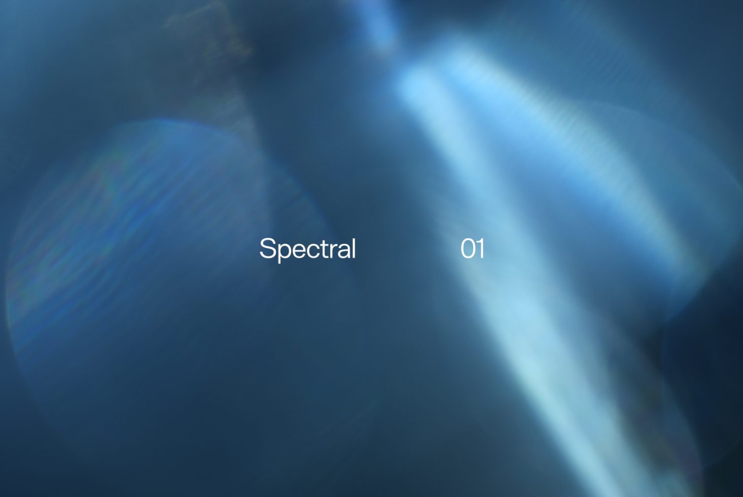 Abstract light rays effect with Spectral 01 text, blue lens flare texture background for digital design assets.