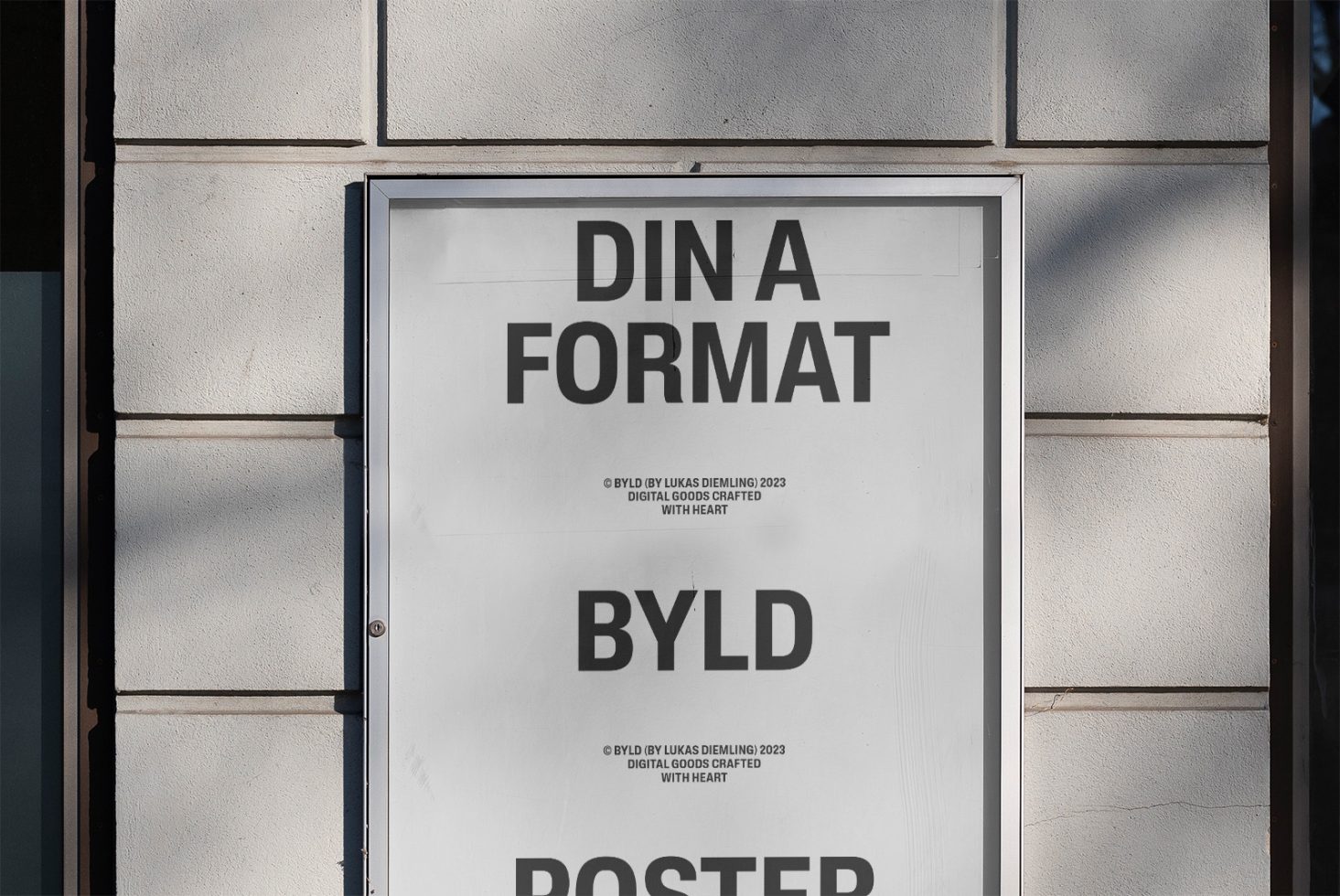 Poster mockup displayed on outdoor signage with bold typography, clear text, and urban background for designers and template showcase.