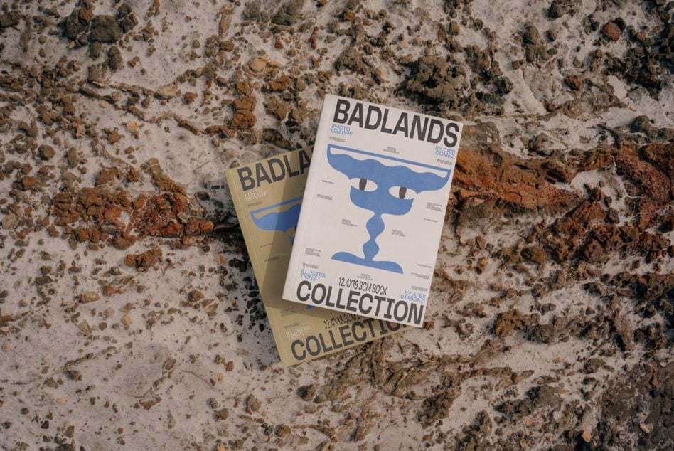 Two stacked design books with Badlands Collection branding