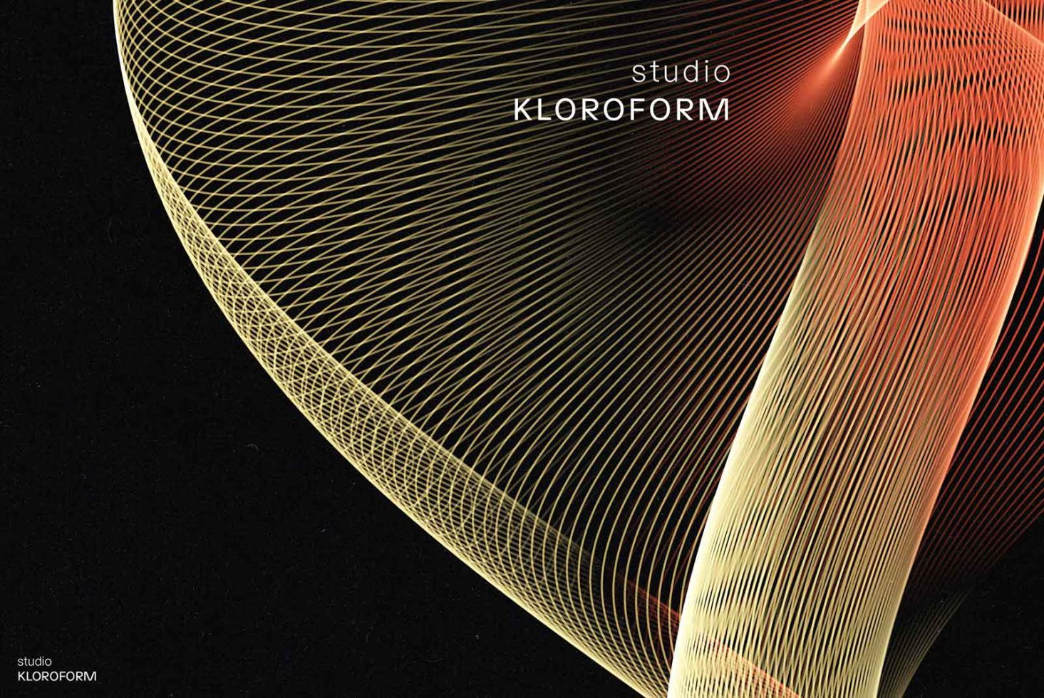 Abstract digital wireframe waves design by studio KLOROFORM, ideal for graphics, backgrounds, templates in modern aesthetic style.