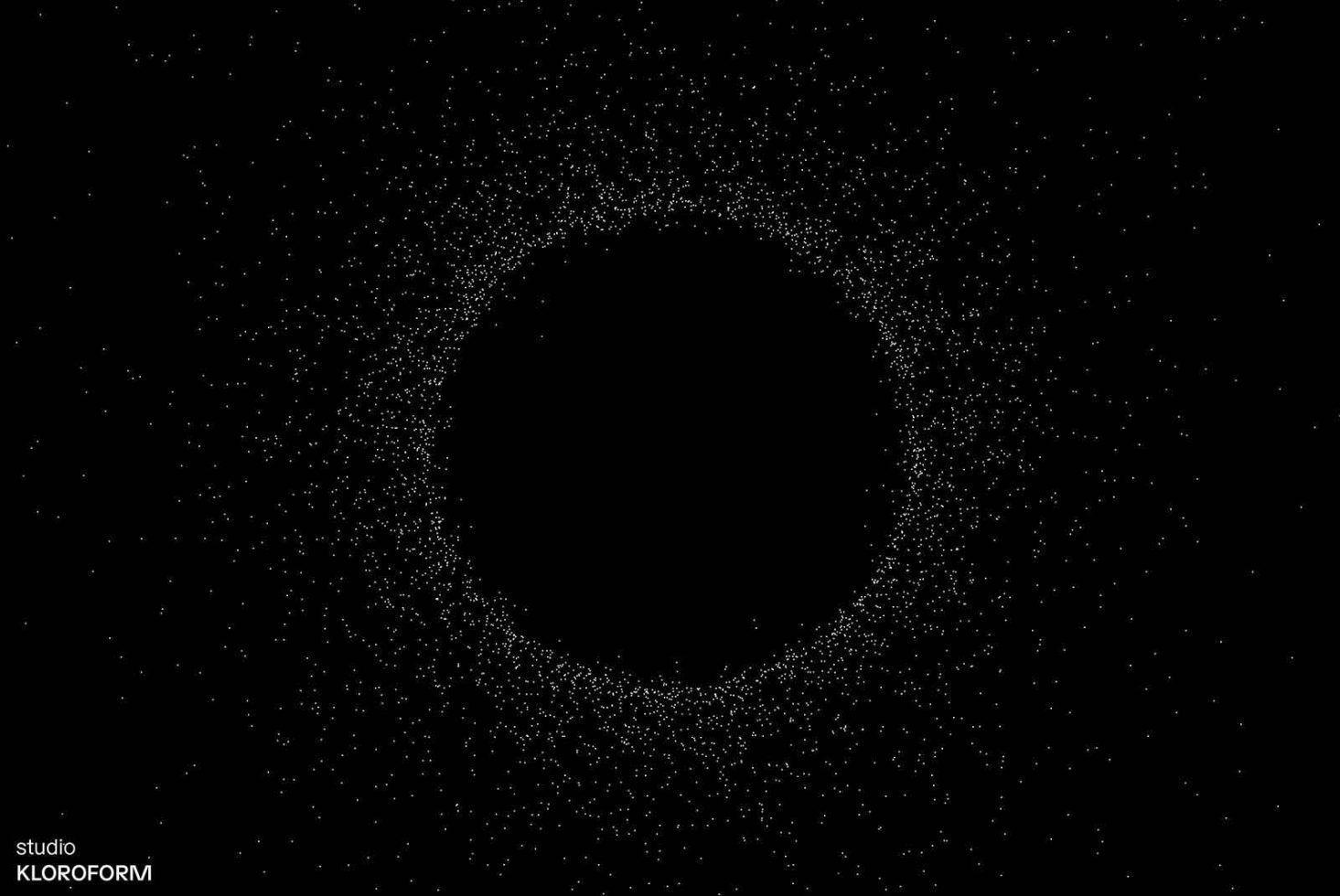 Abstract black particle swirl design on dark background, ideal for graphics, templates, and digital art projects. Perfect for creative designers.